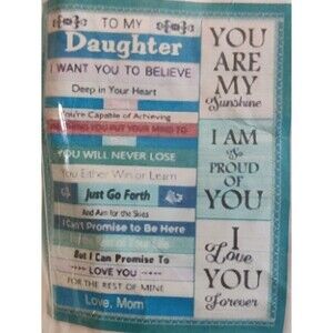 Throw Blanket Gift for Daughter, Birthday or Holiday- Blue n White, Pink NEW